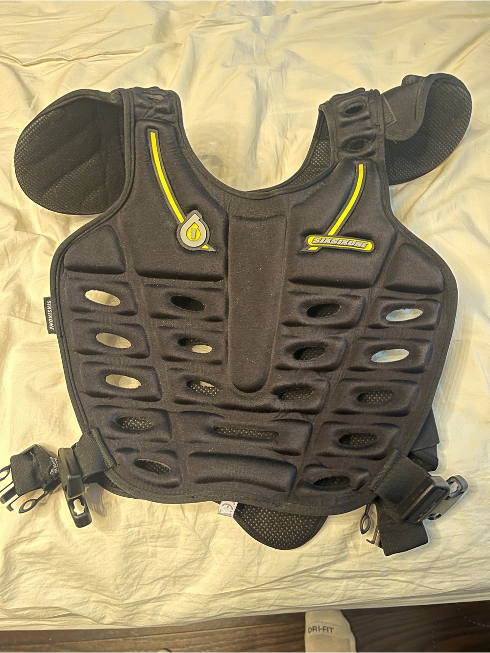 Six six one Race Protective Chest Armor with Yellow Accents